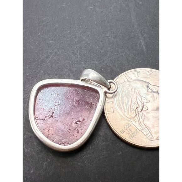 NEW Pink / Tri colored tourmaline sterling silver pendant 4.34 grams - Picture 8 of 10